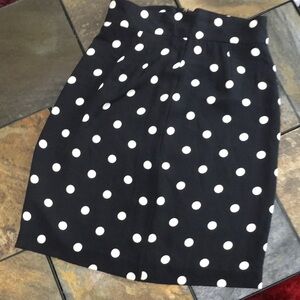 The limited silk, Size 2 Black white polkadots, lined Pencil skirt